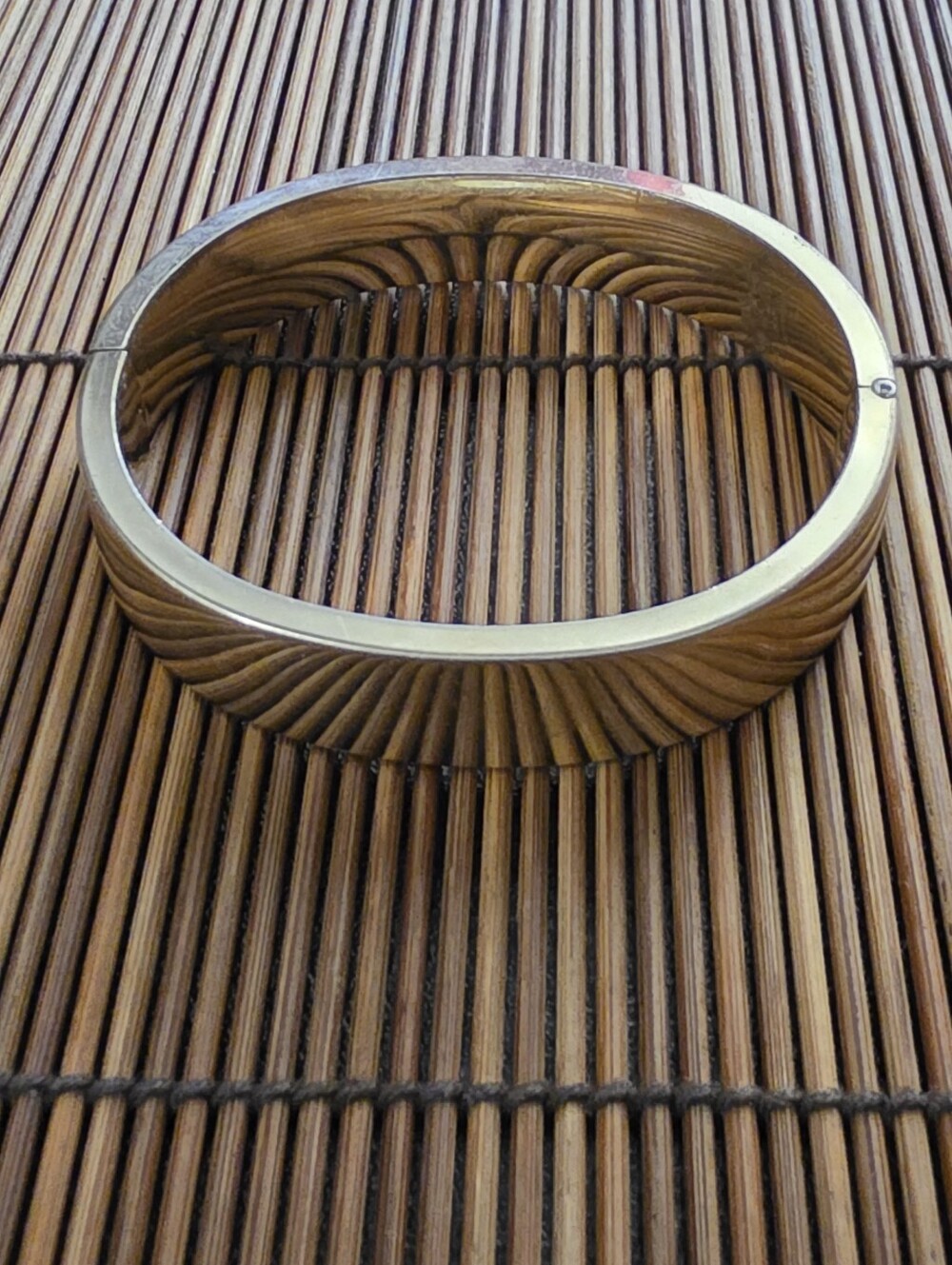 Gold Overlay B.A.B Hinged Bangle Bracelet (Vintage)